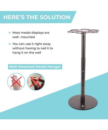 Rotating Medal Display Rack - Sturdy Rotatable Holder for 24+ Medals | Adjustable Stand, Anti-Scratch Bottom - Buy Online on GoSupps.com