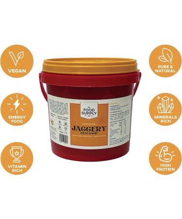 Jaggery Goor (Cane Sugar) 1950g - Natural Sweetner Sugar Alternative - Great Natural Replacement for White Sugar - Unrefiened - Buy Online on GoSupps.com