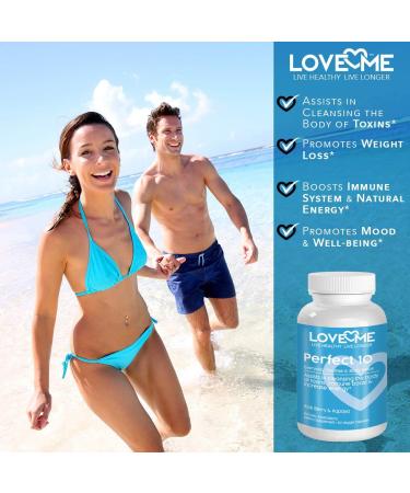 Love Me Nutrition Perfect 10 Cleanse & Body Detox with Acai Berry & Papaya - 60 Vegi Caps | Weight Loss & Anti-Aging | Natural Ingredients - Buy Online on GoSupps.com