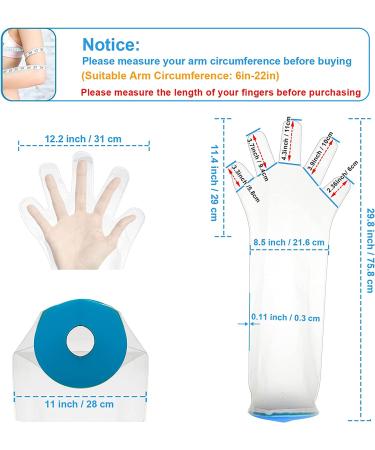 Qbily Adult Waterproof Cast Cover for Shower Arm - Full Protector for Hand/Wrist/Fingers Surgery & Burns - Buy Online on GoSupps.com