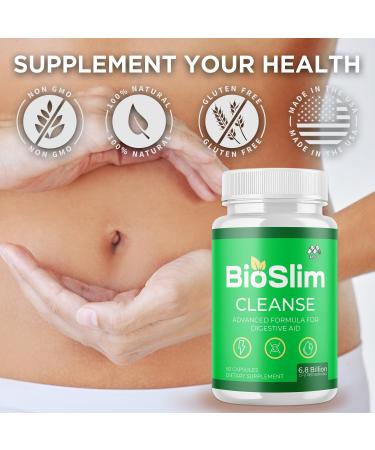 Bioslim Cleanse Capsules Official Bioslim Cleanse Supplement Pills with All Natural Ingredients Advanced Health and Active Lifestyle Formula with Premium Vitamins for Women and Men (60 Capsules) - Buy Online on GoSupps.com
