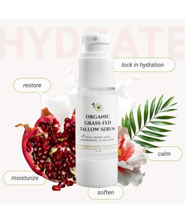 Eavara Beef Tallow Serum for Men & Women - Grass Fed All-Natural Tallow with Hyaluronic Acid, Collagen & Jojoba Oil - Firms & Reduces Wrinkles - Made in USA, Sensitive Skin Safe - 1.0 Fl Oz - Buy Online on GoSupps.com