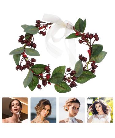 Lurrose Red Floral Crown Headband - Artificial Berry Wreath for Weddings Festivals & Parties - Buy Online on GoSupps.com