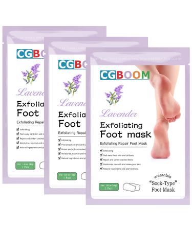 3 Pack Foot Peel Mask Exfoliating Foot Socks Calluses Remover Dead Skin Aloe Moisturizing Feet Peeling Mask for Dry Skin Cracked Heels Foot SPA Socks for Women and Men