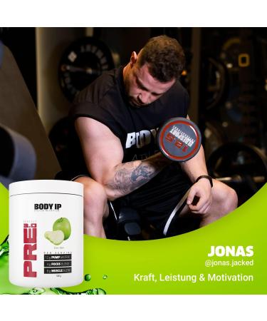 Body IP Perfect Pre 3.0 Green Apple - Vegan Pre Workout Shake | High-Dose Pump Booster | 20 Portions | Lactose-Free & Aspartame-Free | Made in Germany - Buy Online on GoSupps.com