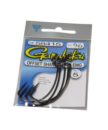 Gamakatsu Black EWG Offset Worm Hook 5/0, 5 Pack