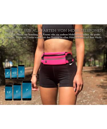 2 Pack Neoprene Cell Phone Jogging Pouch - Waterproof Running Bag with Adjustable Strap for iPhone 14/13/12/Pro/XR/XS/X/8 - Pink & Black - Buy Online on GoSupps.com