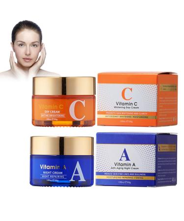 Set Day and Night Cream Enriched with Vitamin C Moisturizing & Firming Anti-Aging Care Moisturizing Firming Cream Hydratation et Nutrition Convient Tous les Types de Peau