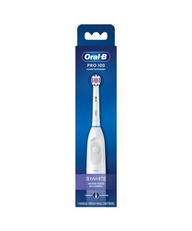 Oral-B Pro 100 3D White Battery Powered Electric Toothbrush White White 1 Count (Pack of 1)