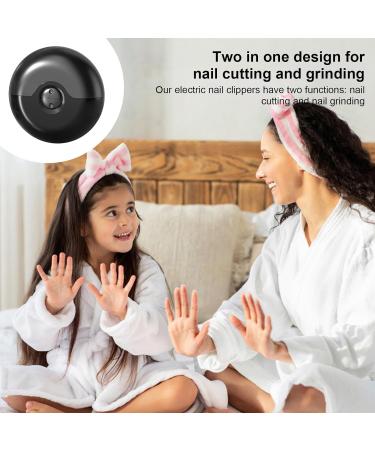 Electric Automatic Nail Clipper Nail Trimmer Nail Polisher 2 in-1 | USB Rechargeable Nail Clippers with Catcher 2 in-1 Nail File for Baby Kids Seniors Adult Black - Buy Online on GoSupps.com