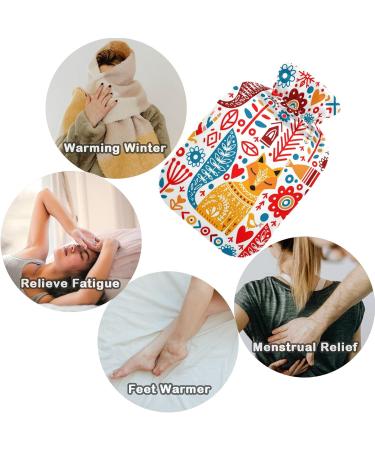 Buy Naanle Hot Water Bottle - Tribal Floral Fox Design | 2L Heat Bottle for Back Pain Relief & Cold Therapy - International Shipping - Buy Online on GoSupps.com