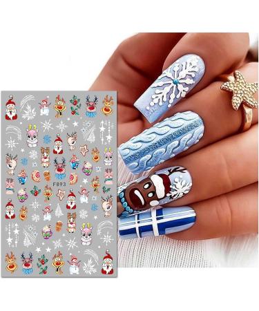 JMEOWIO 10 Sheets Christmas Nail Art Stickers Decals Self-Adhesive Snowflake Xmas Winter Holiday Cute Nail Supplies Nail Art Design Decoration Accessories - Buy Online on GoSupps.com