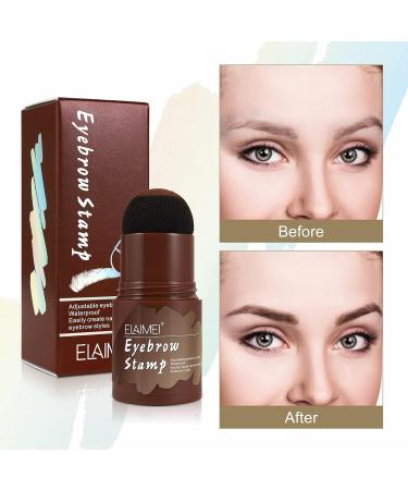 Eyebrow Stamp Shaping Kit - Medium Brown | 10 Reusable Stencils & Eyebrow Powder | Perfect for Flawless Brows - International Shipping Available - Buy Online on GoSupps.com