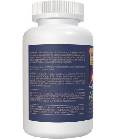 AZ BIOTECH Lions Mane Mushroom Extract Cognition Capsules (90 Capsules) Lions Mane Mushroom Powder Extract Brain Supplement Brain Vitamins Focus Supplement - Buy Online on GoSupps.com