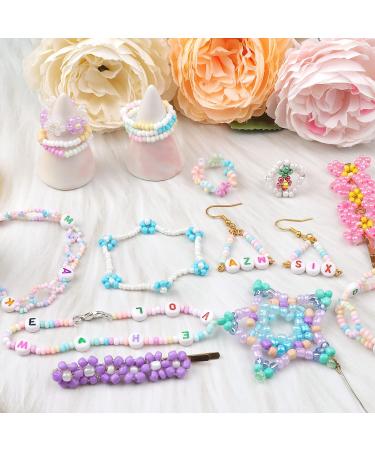 Gacuyi 3600 pcs Glass Seed Beads Jewelry Making Kit - 24 Color Macaron Craft Bead Set with Alphabet Beads & Elastic String for DIY Bracelet Necklace - 3mm Beads Supplies - Buy Online on GoSupps.com