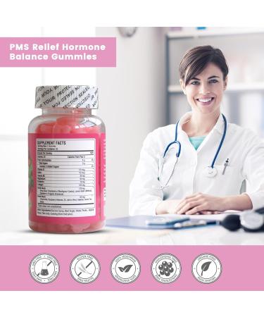 PMS Relief Hormone Balance Gummies - Alleviate Cramps Bloating Mood Swings & More | Strawberry Flavor 60 Count - International Shipping Available - Buy Online on GoSupps.com
