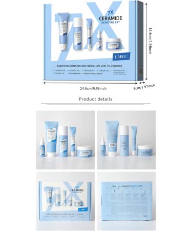 Ceramide 7-Pack Ceramide Skin Barrier Repair Kit to Strengthen Damaged Skin | Women's Daily Cleansing & Skin Care for Dryness Fine Lines & Texture - Buy Online on GoSupps.com