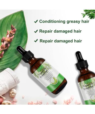 Organic Rosemary Oil for Hair Growth - 2x60ml Packs | Premium Natural Essential Oil for Thinner Dry & Damaged Hair - Buy Online on GoSupps.com