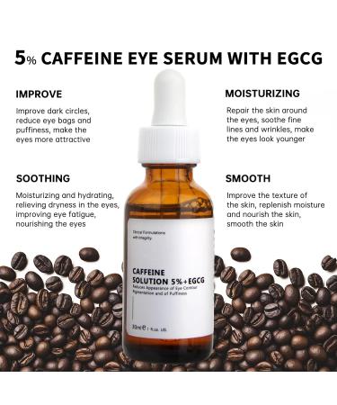 Buy Caffeine Eye Serum with EGCG - Reduce Dark Circles & Puffiness Anti-Aging Moisturizing 30ML - Global Shipping Available - Buy Online on GoSupps.com