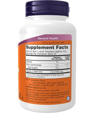 Now Foods D-Mannose Pure Powder 3 oz - Supports Urinary Health | Buy Online - Buy Online on GoSupps.com