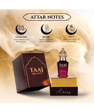 Bella Vi.ta Luxury TAAJ Gold Oud Attar with Caramel Rose Jasmine & Orris for Men and Women Non-Alcoholic Roll On Long Lasting Fragrance 12 ML (Wood) - Buy Online on GoSupps.com