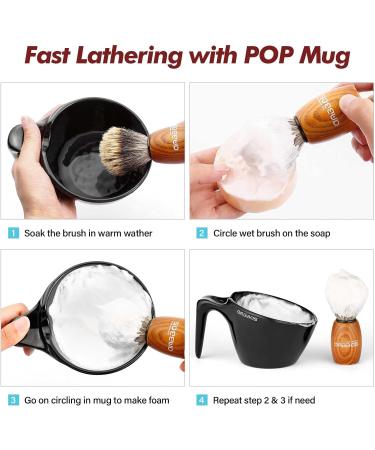Absbas Roof Hair Razor Brush & 3.5oz Shaving Soap Set | Premium Wet Shaving Tool for Men & Women | Hair Removal & Upgrade Fermentation | A5 Melamine Foaming Cups - Buy Online on GoSupps.com