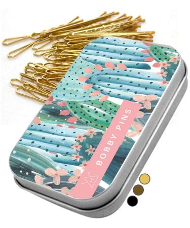 Hawwwy 300 Pieces Premium Bobby Pins with Cute Case for Buns Hair Pins for Kids Girls and Women Thick Hair and Thin Hair Great for All Hair Types - Gold Bobby Pins With Storage Case