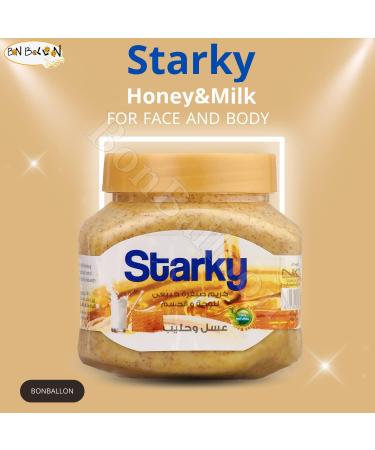 Starky Face & Body Scrub - Honey & Milk Formula for Soft Glowing Skin | Perfect Gift for Women Moms & Wives (300ml - Buy Online on GoSupps.com