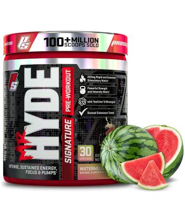 ProSupps Mr. Hyde Signature Series Pre-Workout Energy Drink – Intense Sustained Energy, Focus & Pumps with Beta Alanine, Creatine, Nitrosigine & TeaCrine (30 Servings Watermelon) Watermelon 30 Servings (Pack of 1)