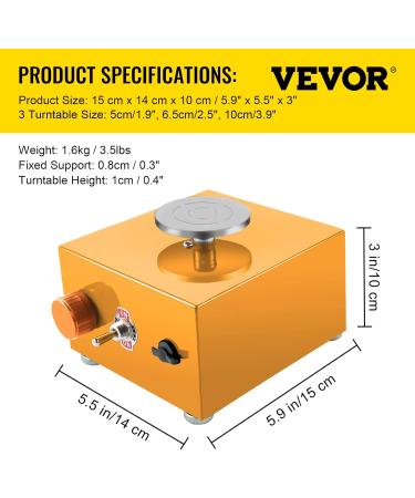 VEVOR 30W Ceramic Wheel Clay Machine | Adjustable Speed Electric Sculpting Kit with Turntables Trays and Tools for Art Craft | Home DIY Yellow - Buy Online on GoSupps.com