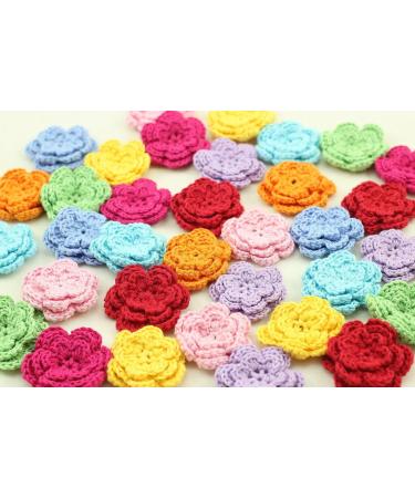 Set of 20 Large Handmade Crochet Flower Appliques in 8 Colors - One Size, Sewing Embellishments - Buy Online on GoSupps.com