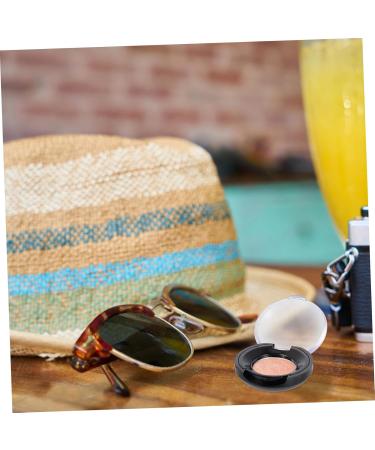 NOLITOY Makeup Blush 8pcs Eye Shadow Blank Eyeshadow Plastic Serving Trays Empty Makeup Case Eyelash Curler Travel Round 3.5x1.5cm Black - Buy Online on GoSupps.com