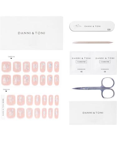 Danni & Toni Half Hardened Gel Nail Foils - Picturesque Rosa Cat Eye Technicolor-Sequin Glossy UV Nail Design - Self-Adhesive Wraps - Buy Online on GoSupps.com