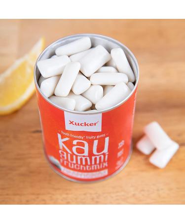 Xucker Sugar-Free Dental Chewing Gum - Xylitol Fruit Mix | Vegan & Bad Breath Fighter | 100g - Buy Online on GoSupps.com