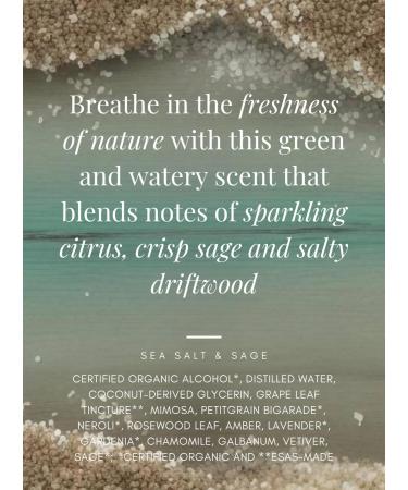 Organic Fragrance Mist (Sea Salt & Sage) 0.33 Fl Oz (Pack of 1) Sea Salt & Sage - Buy Online on GoSupps.com