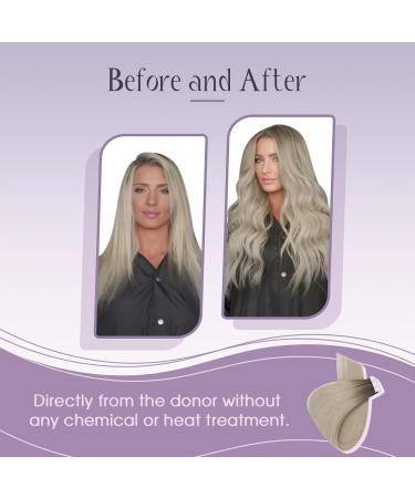 Fshine Real Hair Injection Tape Extensions - 35cm Ombre Blonde to Light Brown | Invisible Virgin Hair #9a/10/800 - Shop Internationally! - Buy Online on GoSupps.com