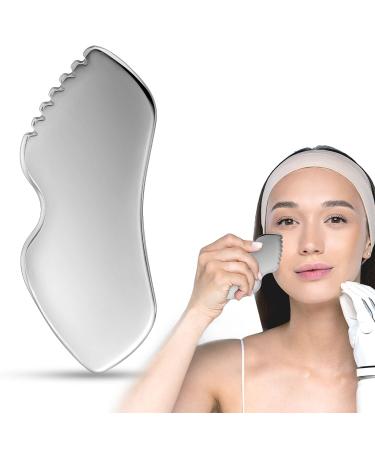 Gua Sha Facial Tools Stainless Steel Guasha Tool for Face Skin Care Scraping Tool Guasha Massage Tools Metal Tighten Skin Beauty Tool for Jawline Sculpting Face Massager Puffiness Reducing