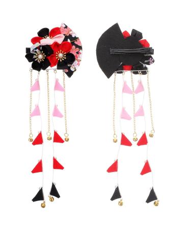 Frcolor Japanese Hairpin - Classic Flower Hair Clip for Kimono Hanfu Yukata | Long Tormented Hair Clip | Elegant Black Hair Jewelry - Buy Online on GoSupps.com