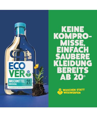 Ecover Zero Wool & Fine Detergent - 1L Plant-Based Liquid Allergy-Friendly for Sensitive Skin (22 Wash Loads) - Buy Online on GoSupps.com