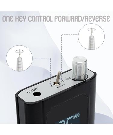 Delanie 35000 RPM Electric Nail Drill: Rechargeable Portable E File Kit for Acrylic and Gel Nails | 6 Drill Bits | UK Plug (Black) - Buy Online on GoSupps.com
