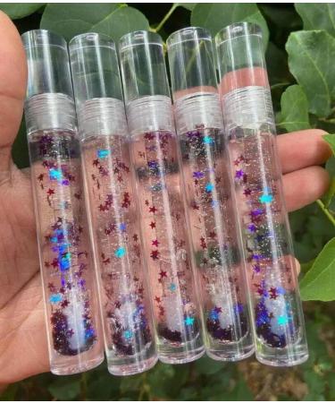 10 Pack 5ml Empty Lip Gloss Tubes with Wands | Transparent Containers for DIY Lip Gloss | Clear Crystal Design with Rubber Stoppers - Buy Online on GoSupps.com