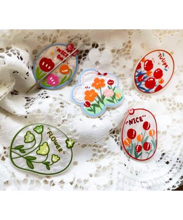 Lovielf 5pc Needle Minder Cartoon Art Flower Cute Holders - Acrylic Magnet for Cross Stitch & Embroidery - Buy Online on GoSupps.com