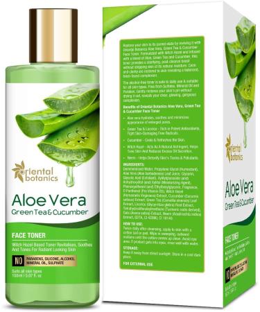 Aloe Vera Green Tea & Cucumber Face Toner - Hydrating & Alcohol-Free - 150ml - Best International Shipping - Buy Online on GoSupps.com