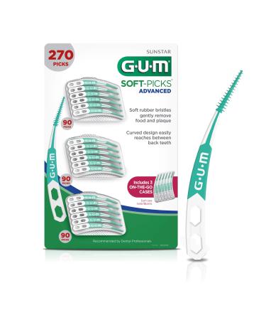 GUM-6505A Soft-Picks Advanced Dental Picks, 90 Count (Pack of 3)