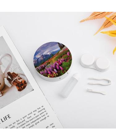 Beautiful Flowers Mountain Portable Travel Contact Lens Case | Stylish Storage Box for Contact Lenses - Buy Online on GoSupps.com