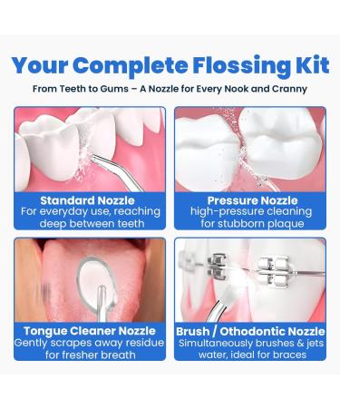 Smile Therapy Water Flosser - Cordless Oral Irrigator with 4 Brush Tips | Remove Plaque & Stains | 300ml Tank | USB Rechargeable - Buy Online on GoSupps.com