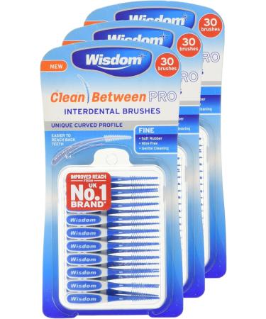 Buy Wisdom Toothbrushes Clean Between Pro Interdental Brushes - Fine Pack of 3 (270 Pieces) | International Shipping Available - Buy Online on GoSupps.com