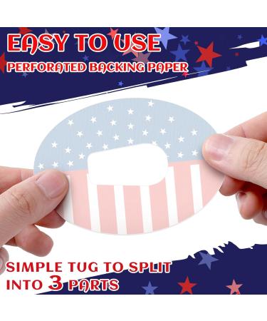 Timgle Waterproof Adhesive Patches for Dexcom G6 - American Flag Pattern | Pre-Cut Tape Stickers for CGM Protection (24 Pcs - Buy Online on GoSupps.com