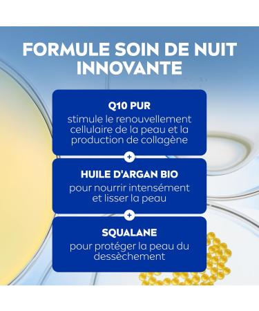 NIVEA Q10 Extra Nourishing Night Cream (1x50 ml) anti-wrinkle cream enriched with pure Q10 & Argan Oil nourishing anti-aging cream moisturizing face cream for dry to very dry skin - Buy Online on GoSupps.com