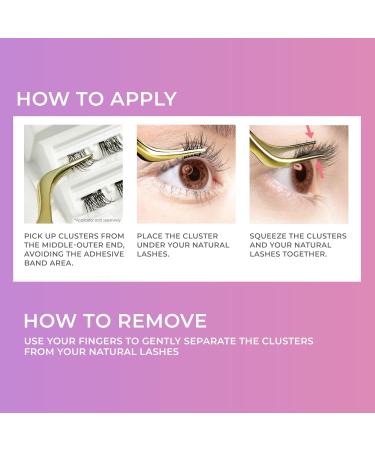 KISS imPRESS False Eyelashes - Airy Wispy Lash Clusters 12mm-14mm 12 Pre-Bonded Falsies Contact Lens Friendly Easy Application & Reusable Strip Lashes - Buy Online on GoSupps.com